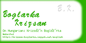 boglarka krizsan business card